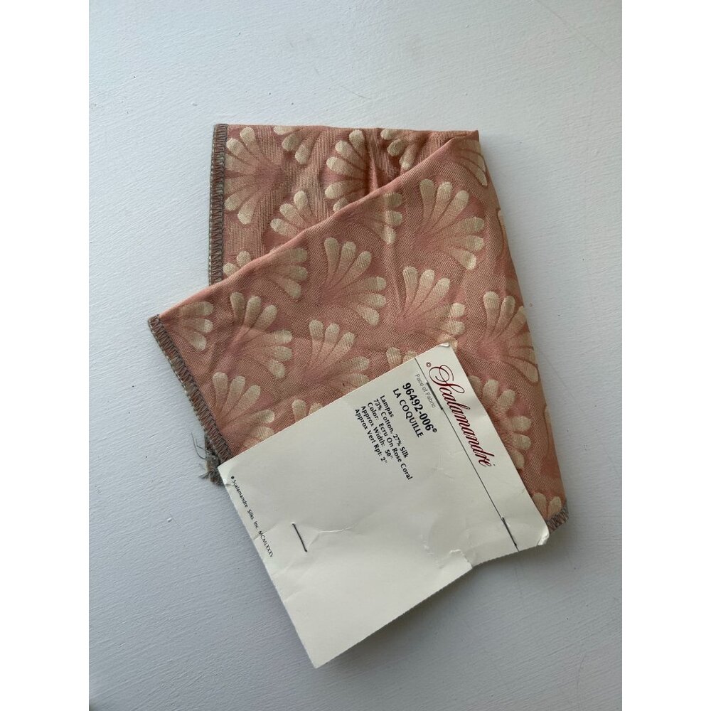 Scalamandre La Coquille USA 73% Cotton, 27% Silk- 11 1/2" x 12" Embroidered SAMP